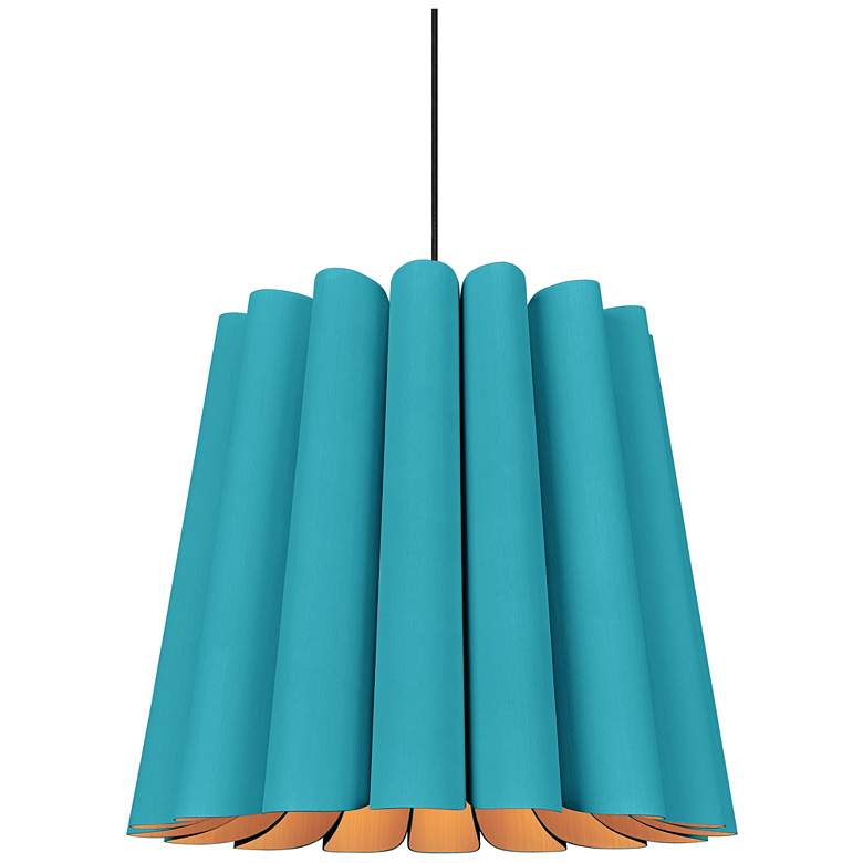 Image 1 Renata Long Pendant WEP Light Collection - Black Finish - Light Petrol