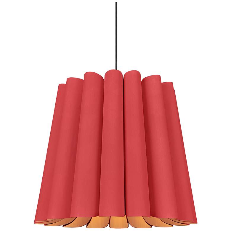 Image 1 Renata Long Pendant WEP Light Collection - Black Finish - Red Shade