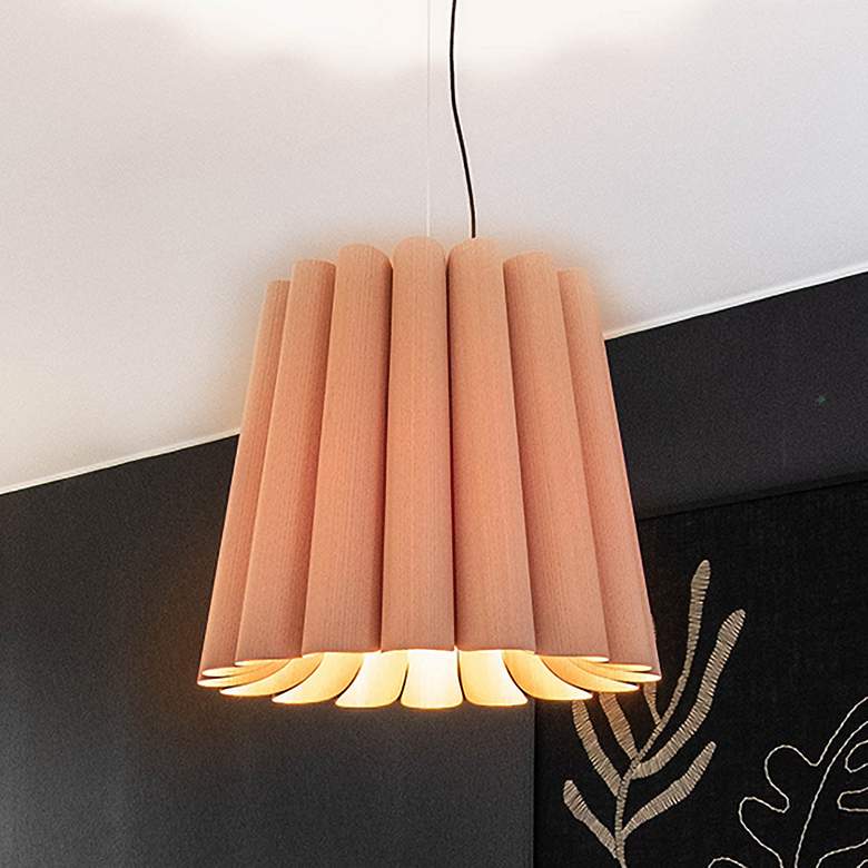 Image 1 Renata Long Pendant WEP Light Collection - Black Finish - Rose Shade