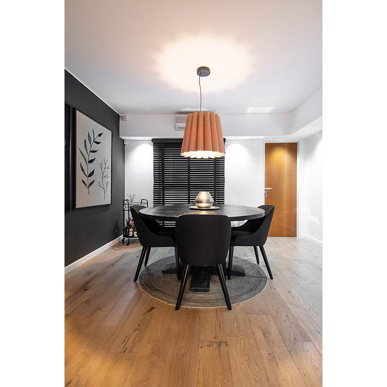 Image 3 Renata Long Pendant WEP Light Collection - Black Finish - Rose Shade more views