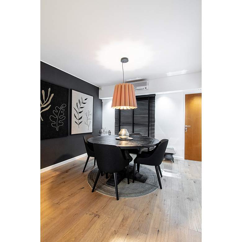 Image 4 Renata Long Pendant WEP Light Collection - Black Finish - Rose Shade more views