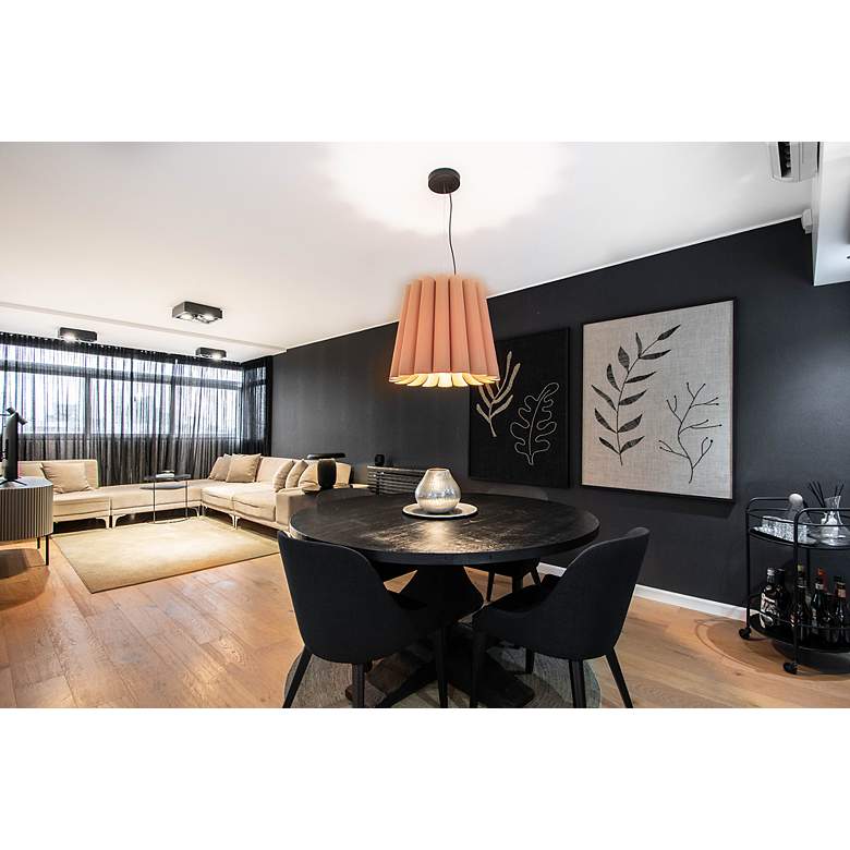 Image 5 Renata Long Pendant WEP Light Collection - Black Finish - Rose Shade more views