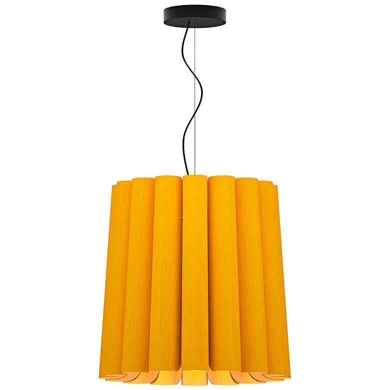 Image 2 Renata Long Pendant WEP Light Collection - Black Finish - Yellow Shade