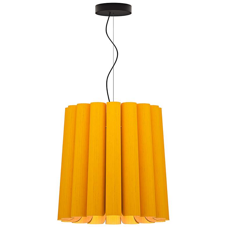 Image 1 Renata Long Pendant WEP Light Collection - Black Finish - Yellow Shade