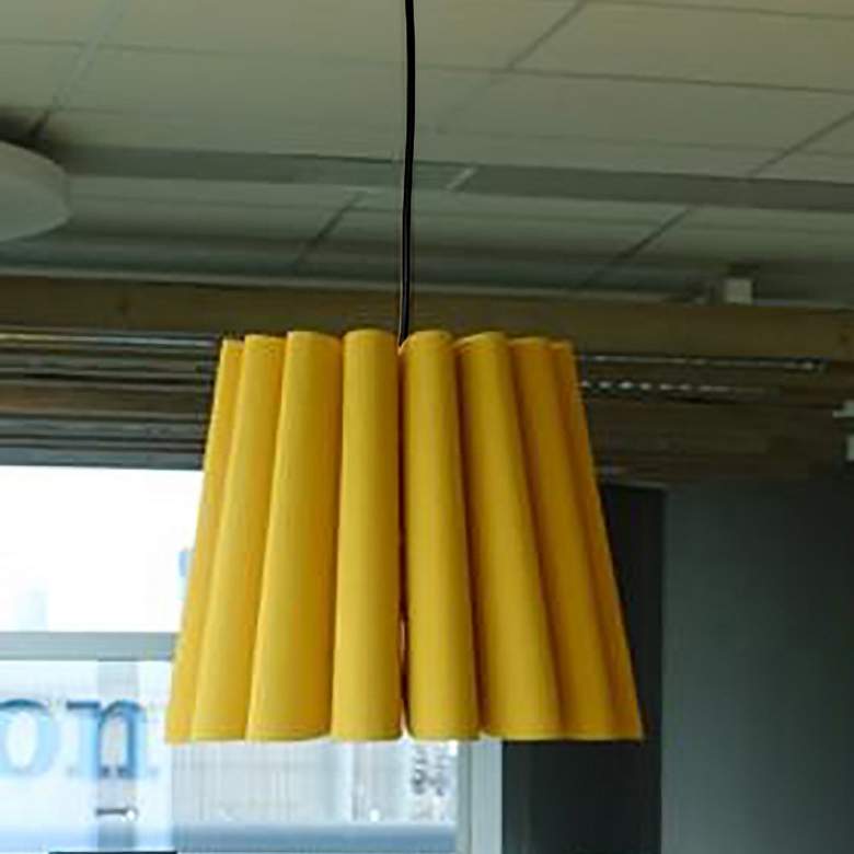 Image 1 Renata Long Pendant WEP Light Collection - Black Finish - Yellow Shade
