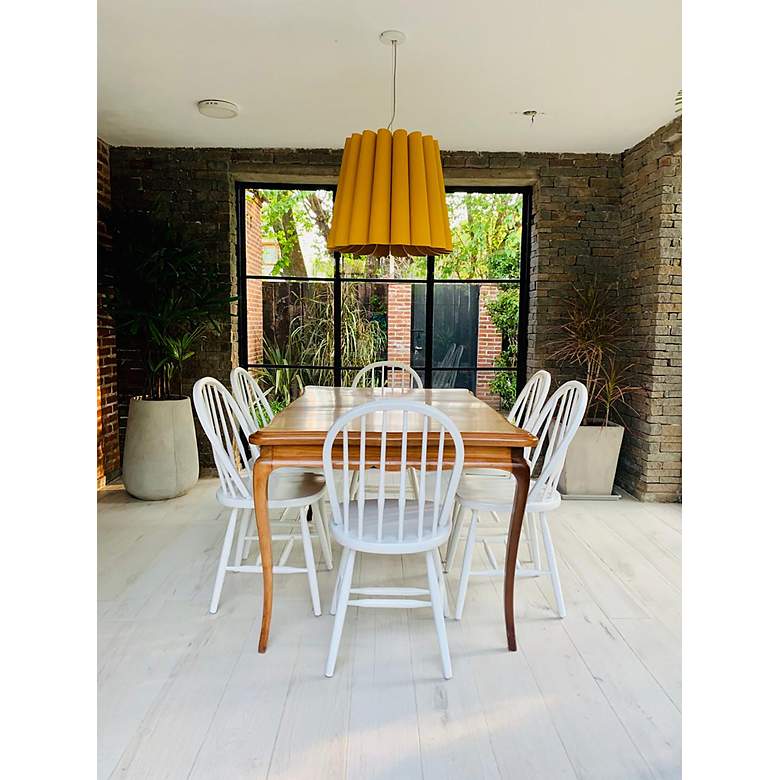 Image 3 Renata Long Pendant WEP Light Collection - Black Finish - Yellow Shade more views