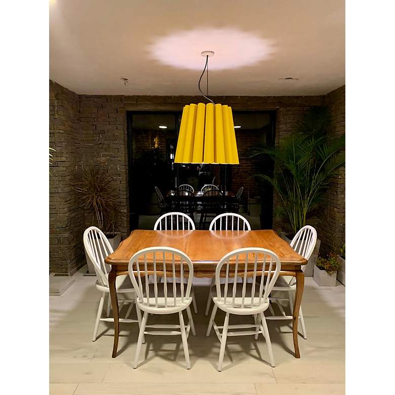 Image 6 Renata Long Pendant WEP Light Collection - Black Finish - Yellow Shade more views