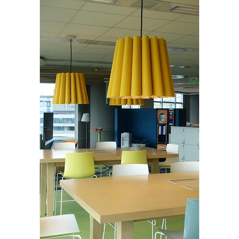 Image 7 Renata Long Pendant WEP Light Collection - Black Finish - Yellow Shade more views