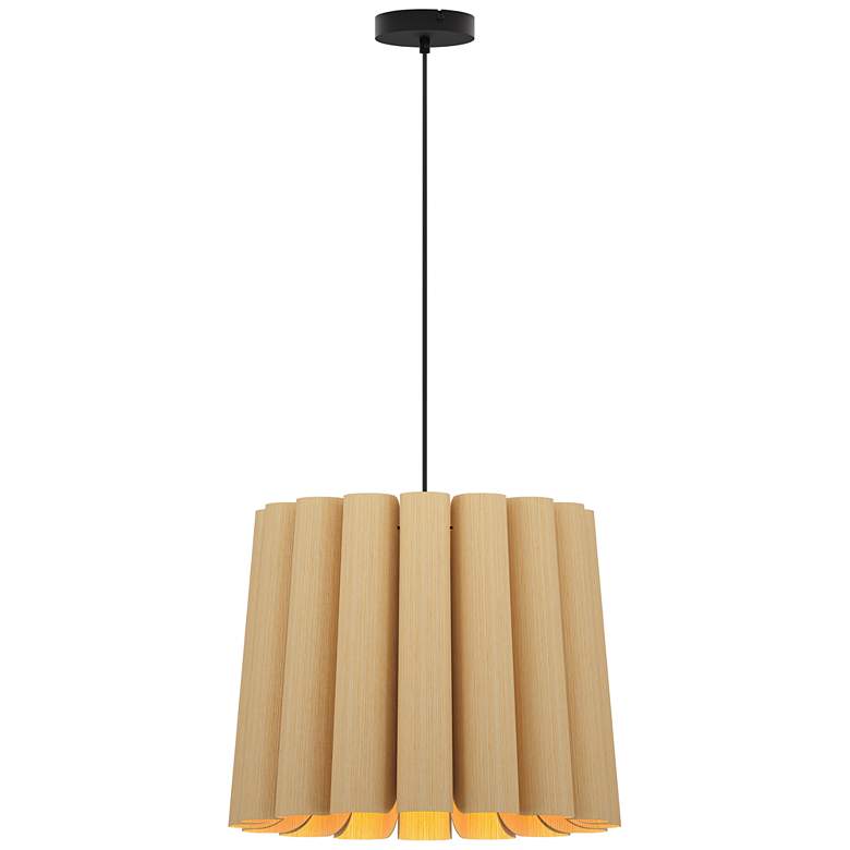 Image 1 Renata Medium Pendant WEP - Ash Shade - Black Canopy - Size 22