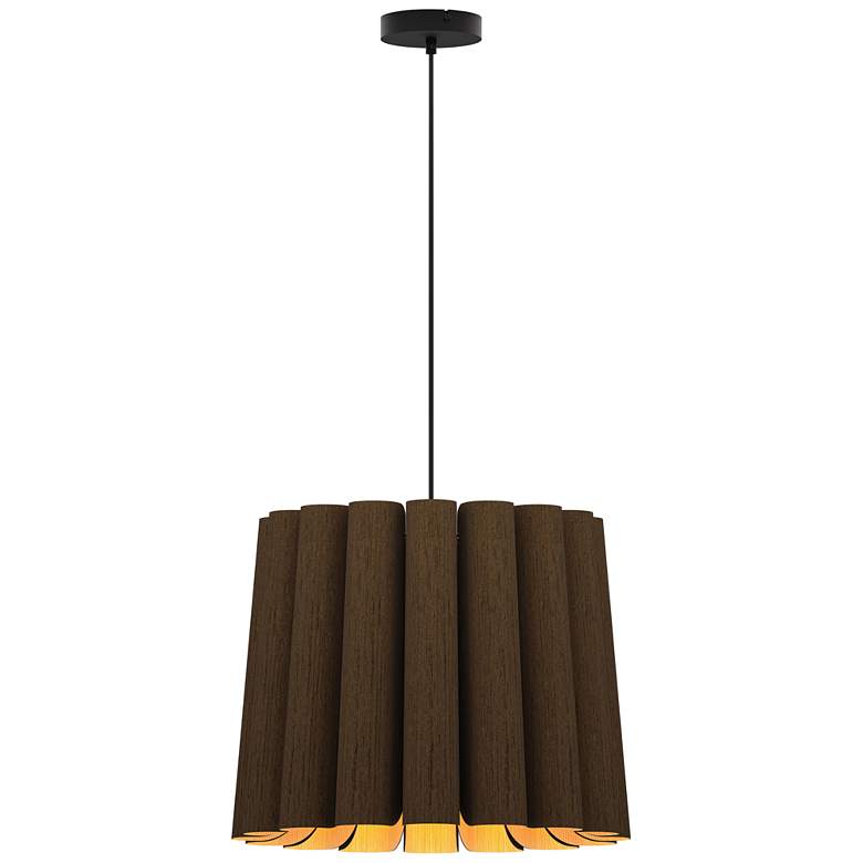 Image 1 Renata Medium Pendant WEP - Ebony Shade - Black Canopy - Size 22