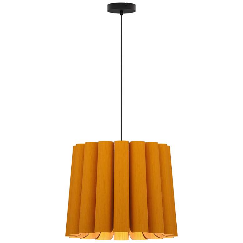 Image 1 Renata Medium Pendant WEP - Ocher Shade - Black Canopy - Size 22