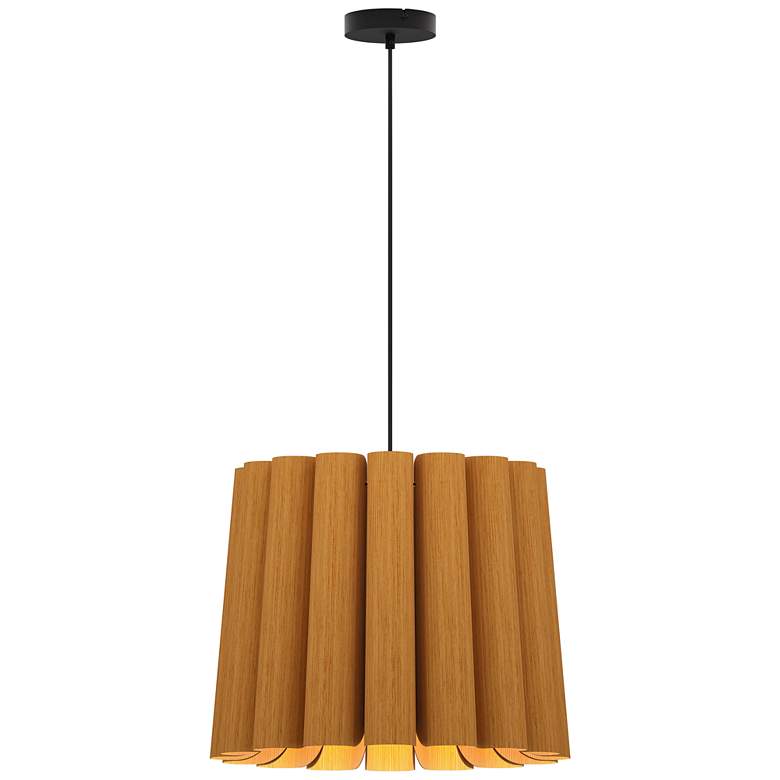 Image 1 Renata Medium Pendant WEP - Petribi Shade - Black Canopy - Size 22