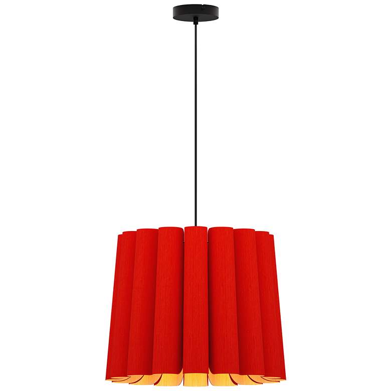 Image 1 Renata Medium Pendant WEP - Red Shade - Black Canopy - Size 22