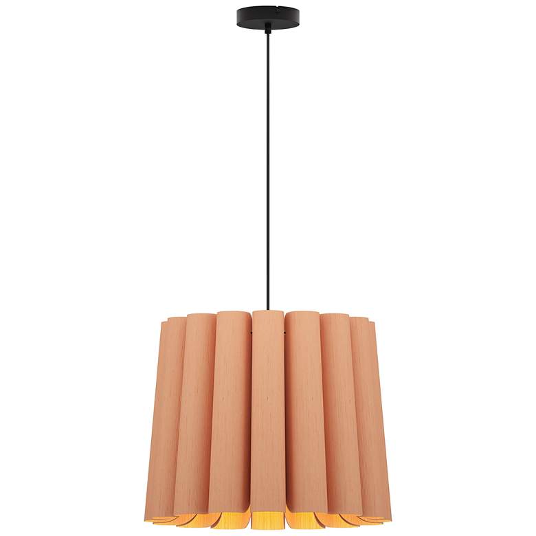 Image 1 Renata Medium Pendant WEP - Rose Shade - Black Canopy - Size 22