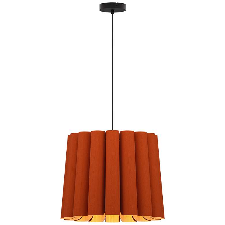Image 1 Renata Medium Pendant WEP - Terracotta Shade - Black Canopy - Size 22