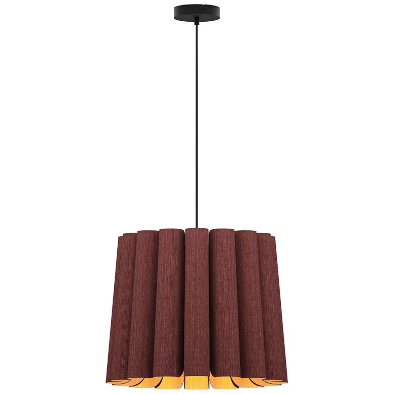 Image 1 Renata Medium Pendant WEP - Violet Shade - Black Canopy - Size 22