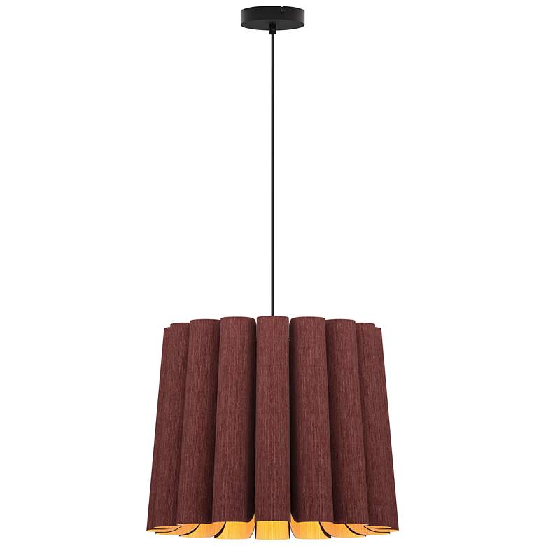 Image 1 Renata Medium Pendant WEP - Violet Shade - Black Canopy - Size 22