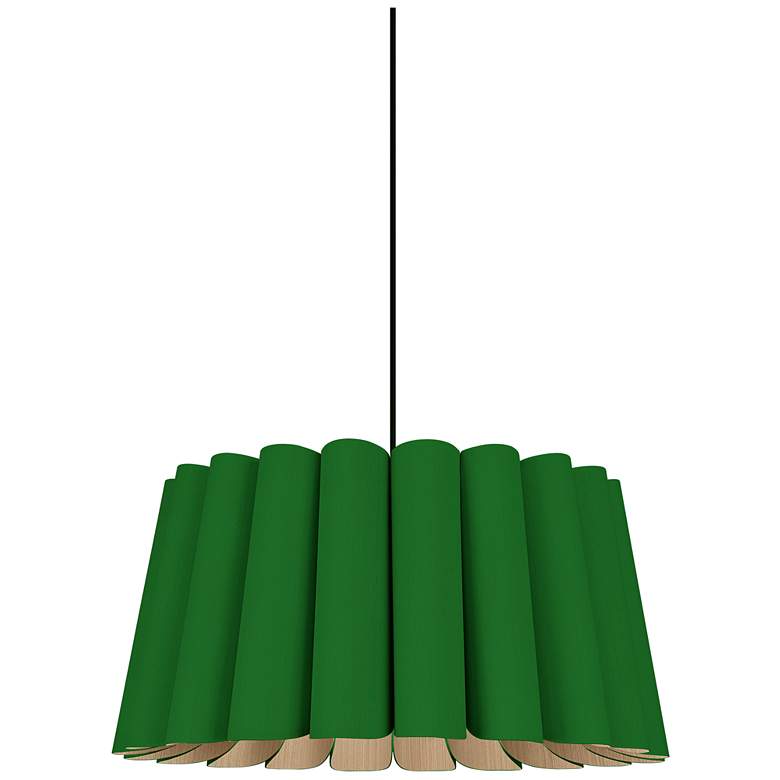 Image 1 Renata Pendant WEP Light Collection - Black Finish - Green Shade