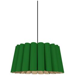 Renata Pendant WEP Light Collection - Black Finish - Green Shade