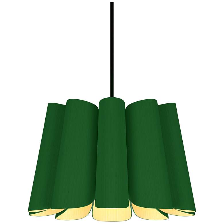 Image 1 Renata Pendant WEP Light Collection - Black Finish - Green Shade