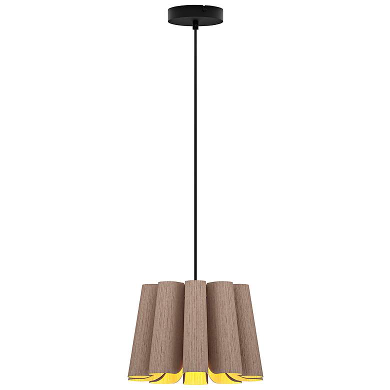 Image 2 Renata Pendant WEP Light Collection - Black Finish - Grey Oak Shade