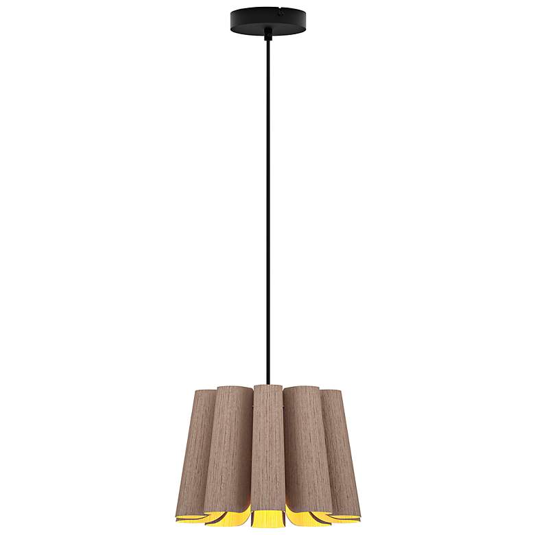 Image 1 Renata Pendant WEP Light Collection - Black Finish - Grey Oak Shade