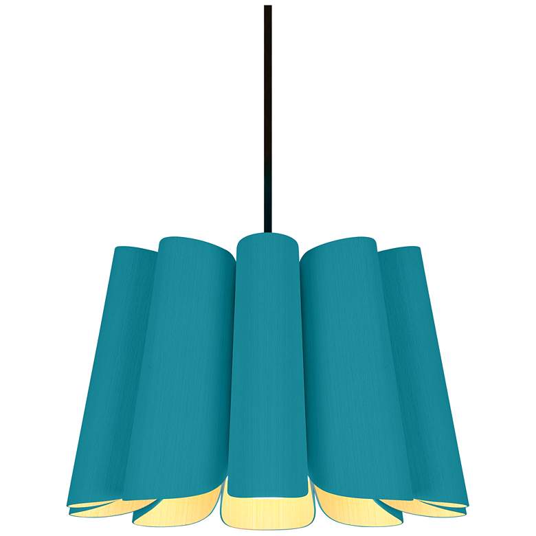 Image 1 Renata Pendant WEP Light Collection - Black Finish - Light Petrol Shade