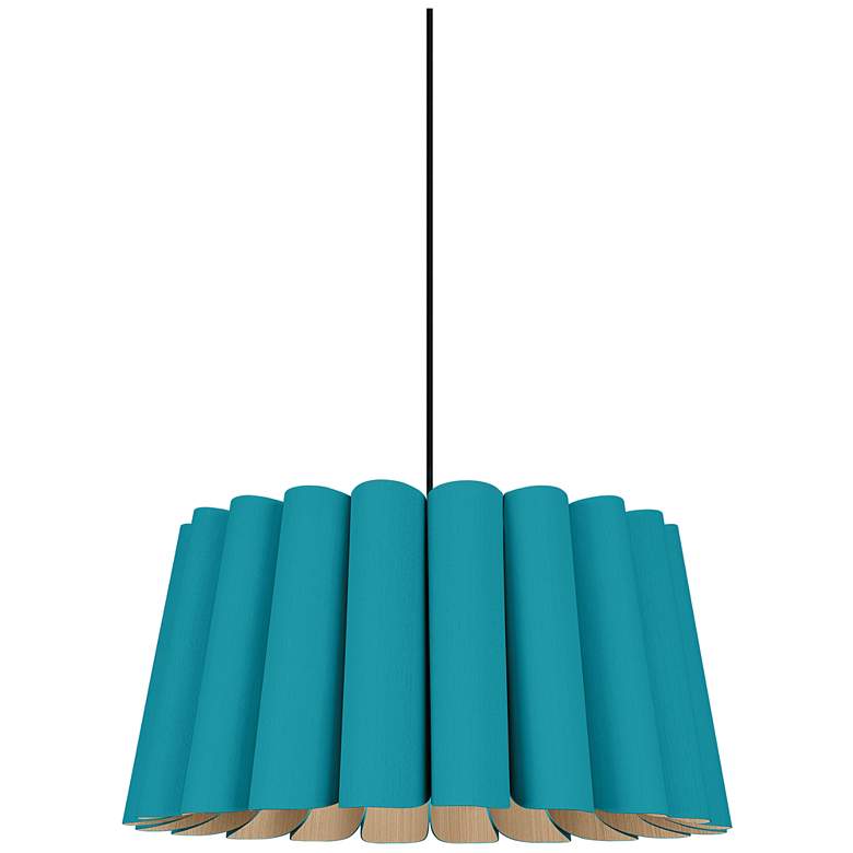 Image 1 Renata Pendant WEP Light Collection - Black Finish - Light Petrol Shade