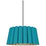 Renata Pendant WEP Light Collection - Black Finish - Light Petrol Shade