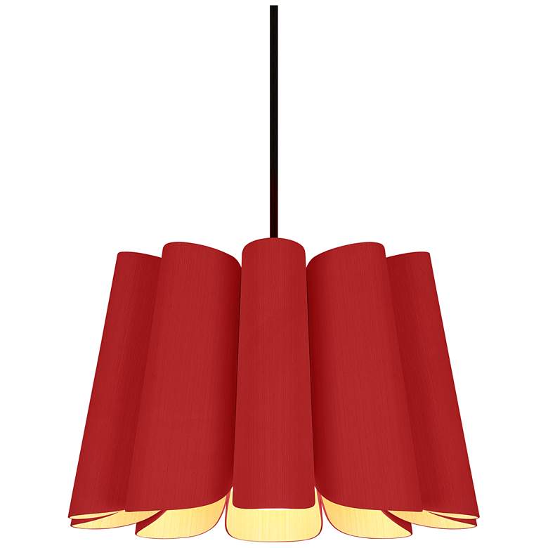 Image 1 Renata Pendant WEP Light Collection - Black Finish - Red Shade