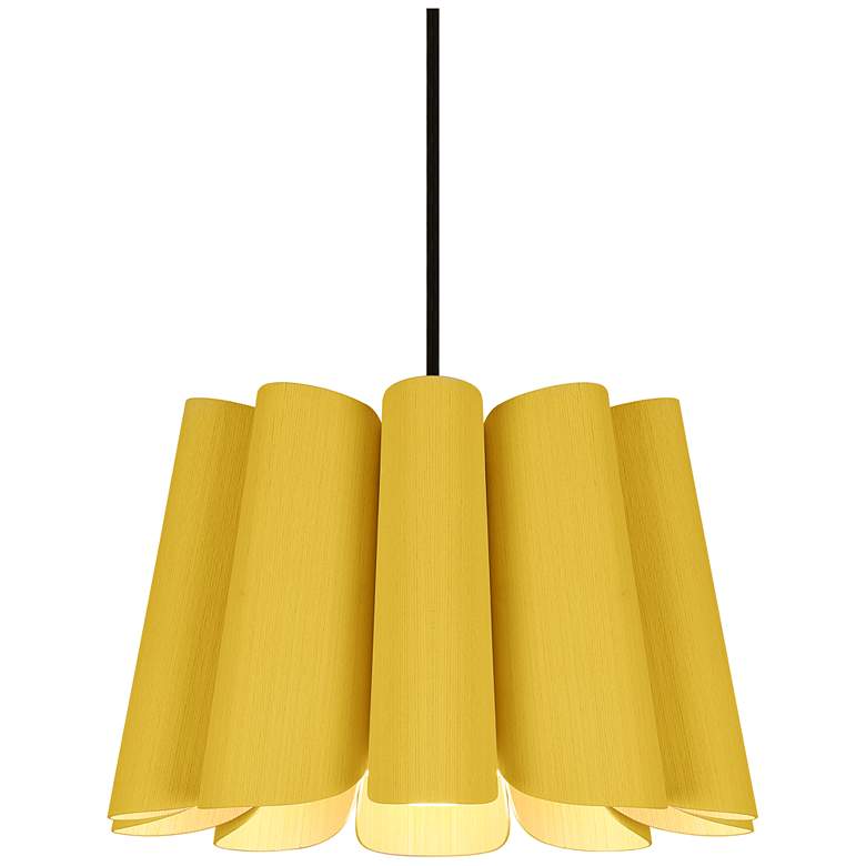 Image 1 Renata Pendant WEP Light Collection - Black Finish - Yellow Shade