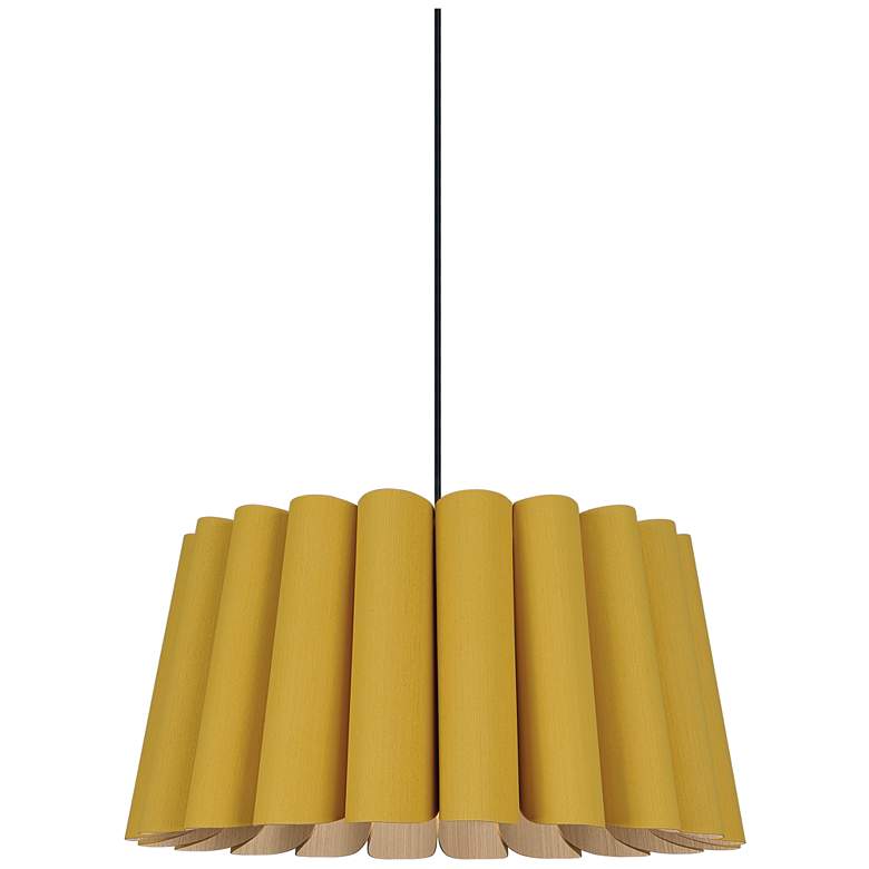 Image 1 Renata Pendant WEP Light Collection - Black Finish - Yellow Shade