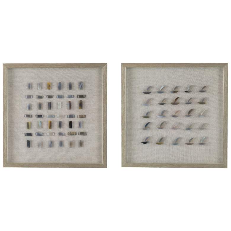 Image 1 Renata19.7" x 19.7" Grey & White Shadow Box Wall Decor - Set
