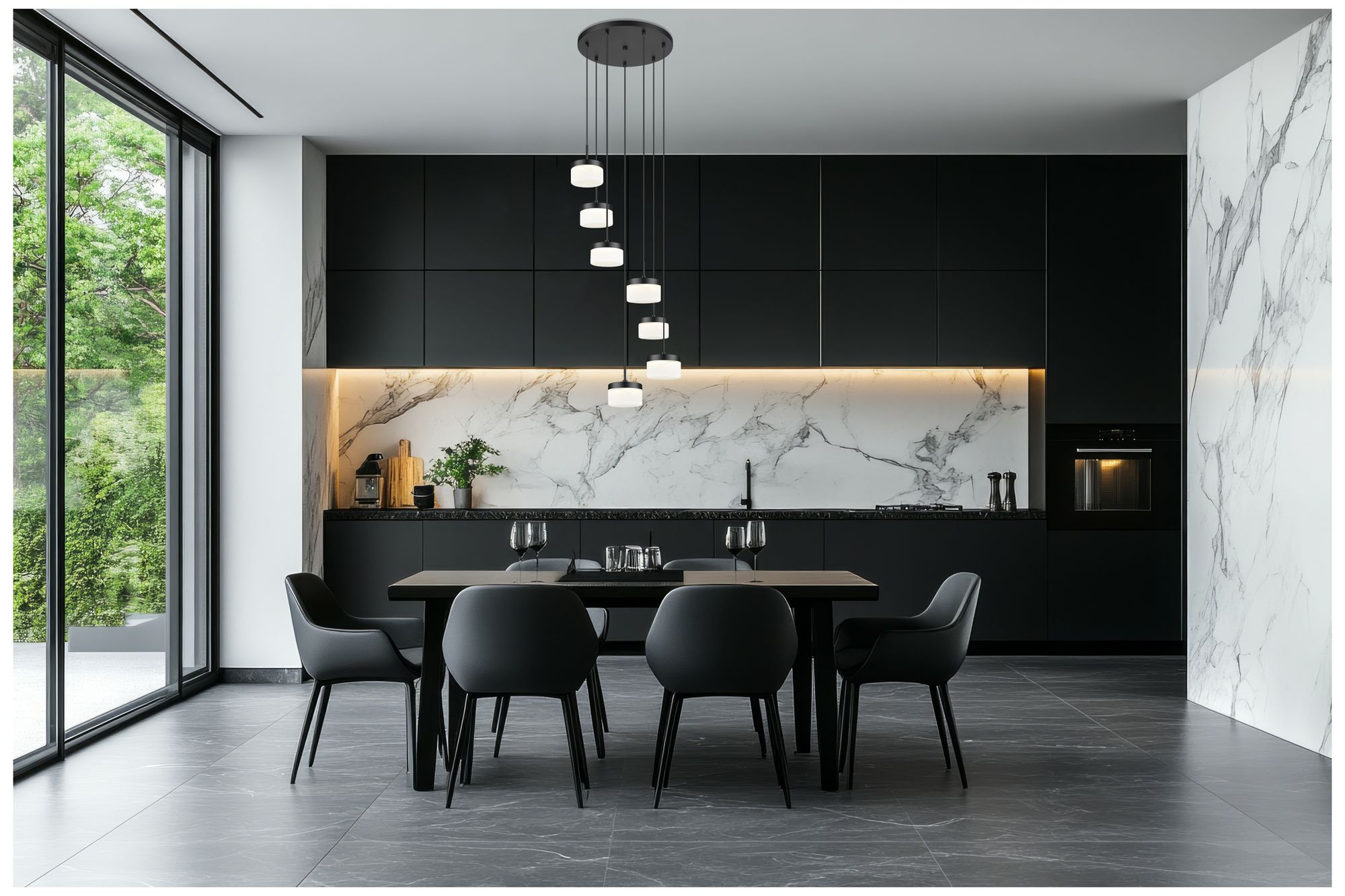 Image 3 Renaud by Z-Lite 21 inch Matte Black 7 Light Chandelier more views