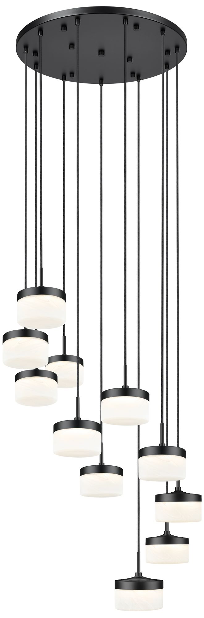 Renaud by Z-Lite 28 inch Matte Black 11 Light Chandelier