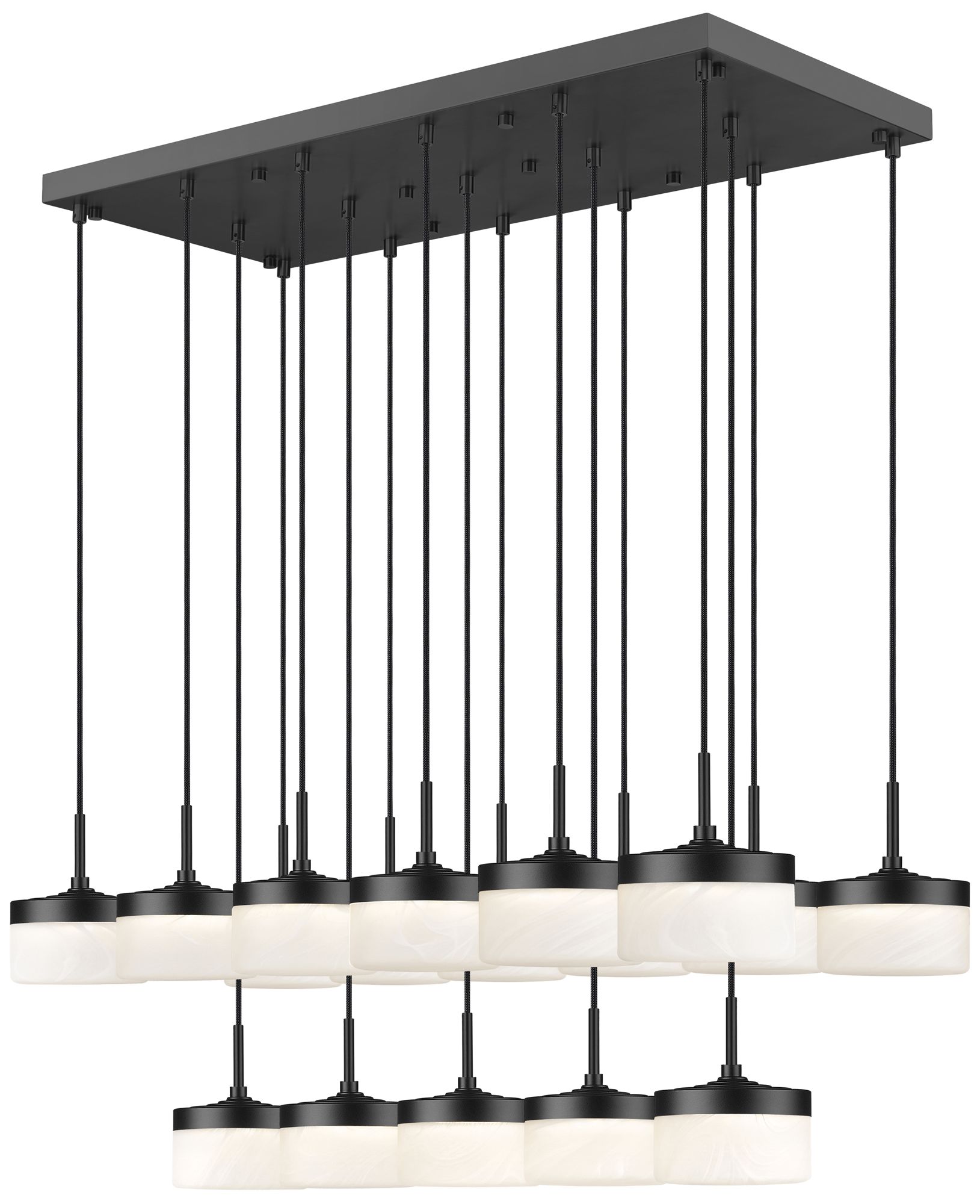 Renaud by Z-Lite 46.75 inch Matte Black 17 Light Linear Chandelier