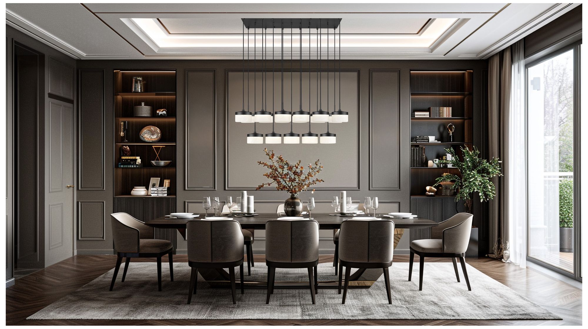 Image 2 Renaud by Z-Lite 46.75 inch Matte Black 17 Light Linear Chandelier more views