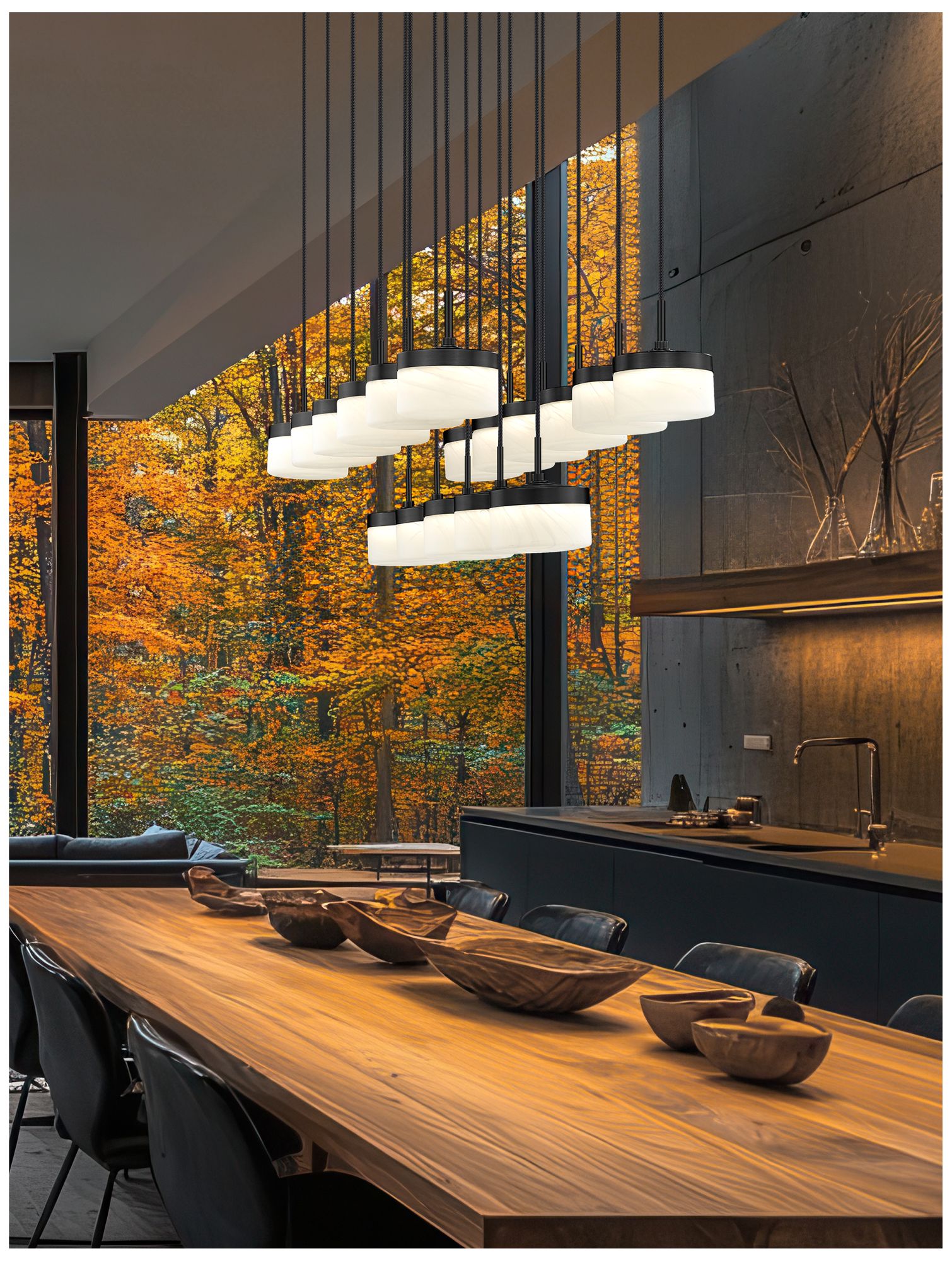 Image 3 Renaud by Z-Lite 46.75 inch Matte Black 17 Light Linear Chandelier more views