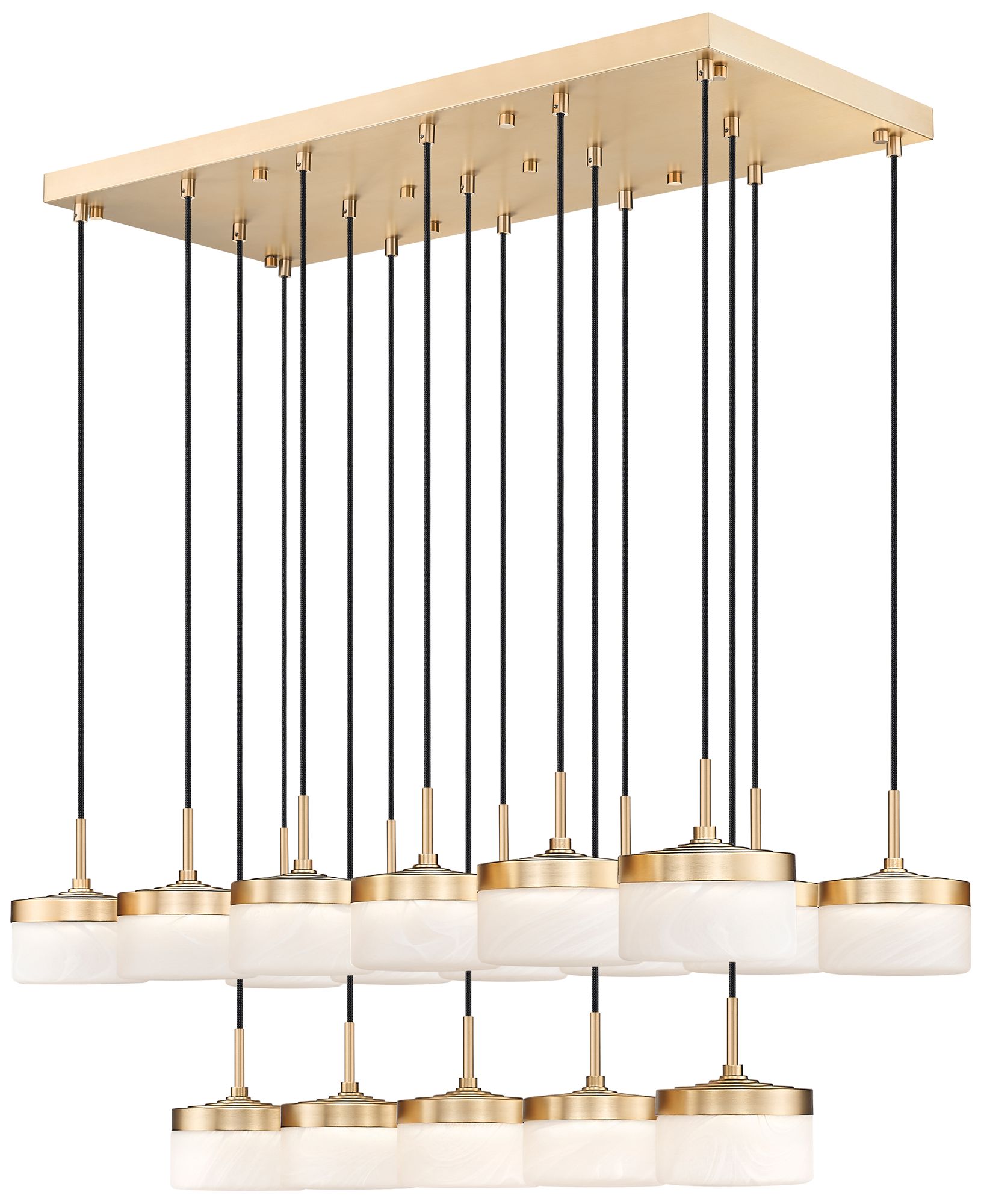 Renaud by Z-Lite 46.75 inch Modern Gold 17 Light Linear Chandelier