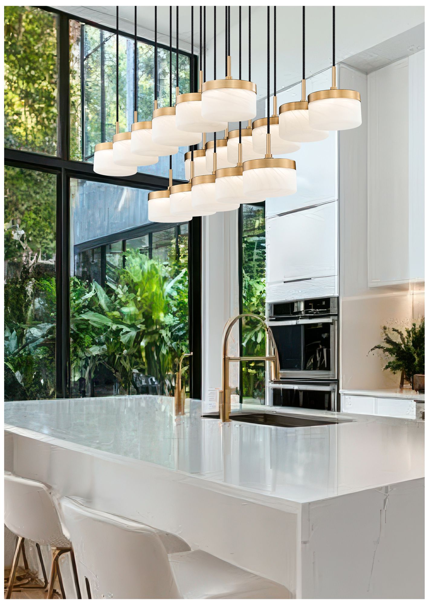 Image 2 Renaud by Z-Lite 46.75 inch Modern Gold 17 Light Linear Chandelier more views