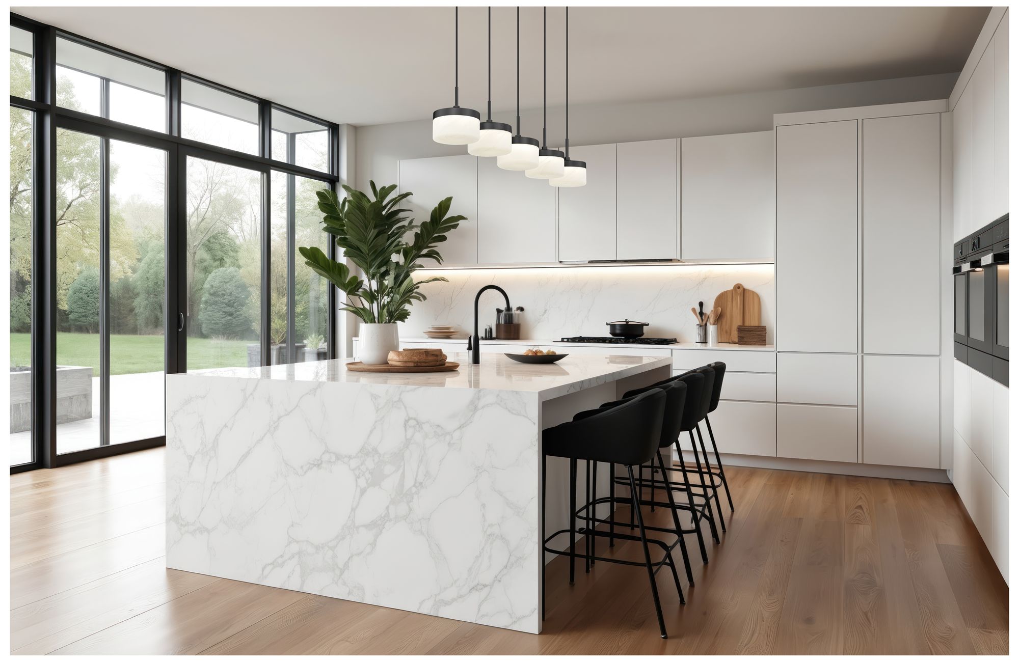 Image 3 Renaud by Z-Lite 46 inch Matte Black 5 Light Linear Chandelier more views