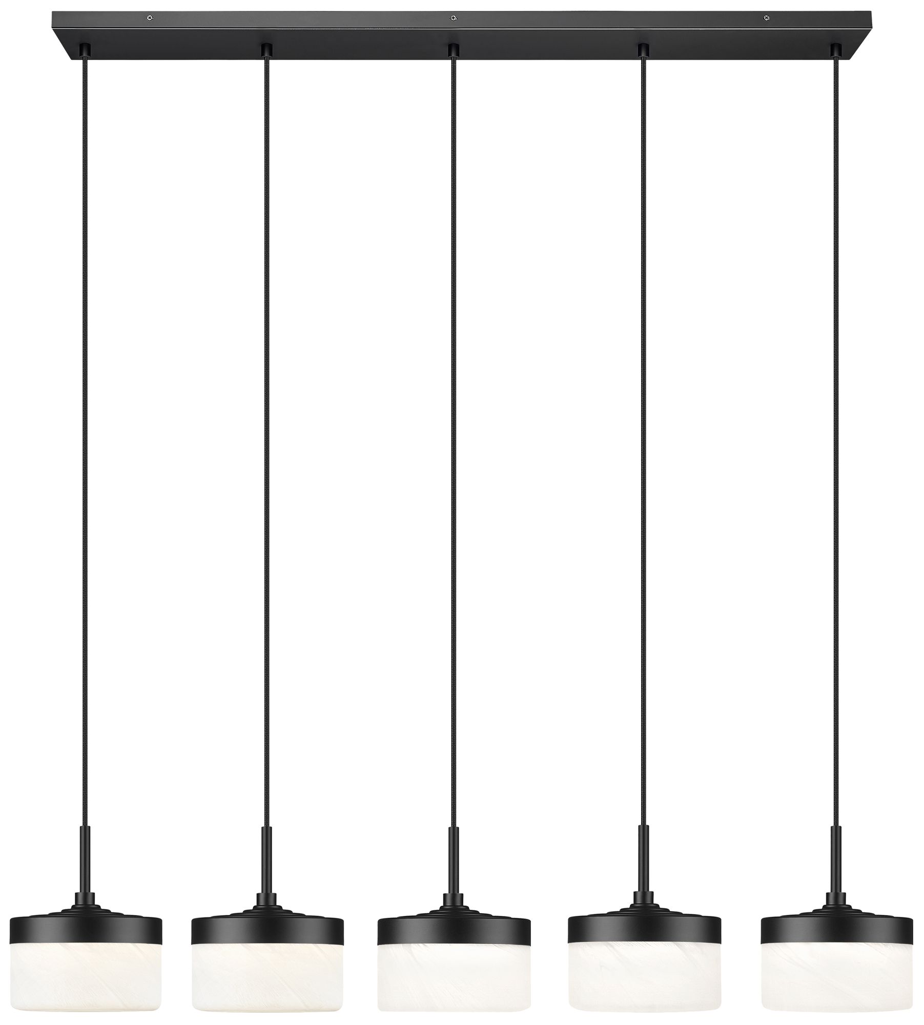 Image 4 Renaud by Z-Lite 46 inch Matte Black 5 Light Linear Chandelier more views