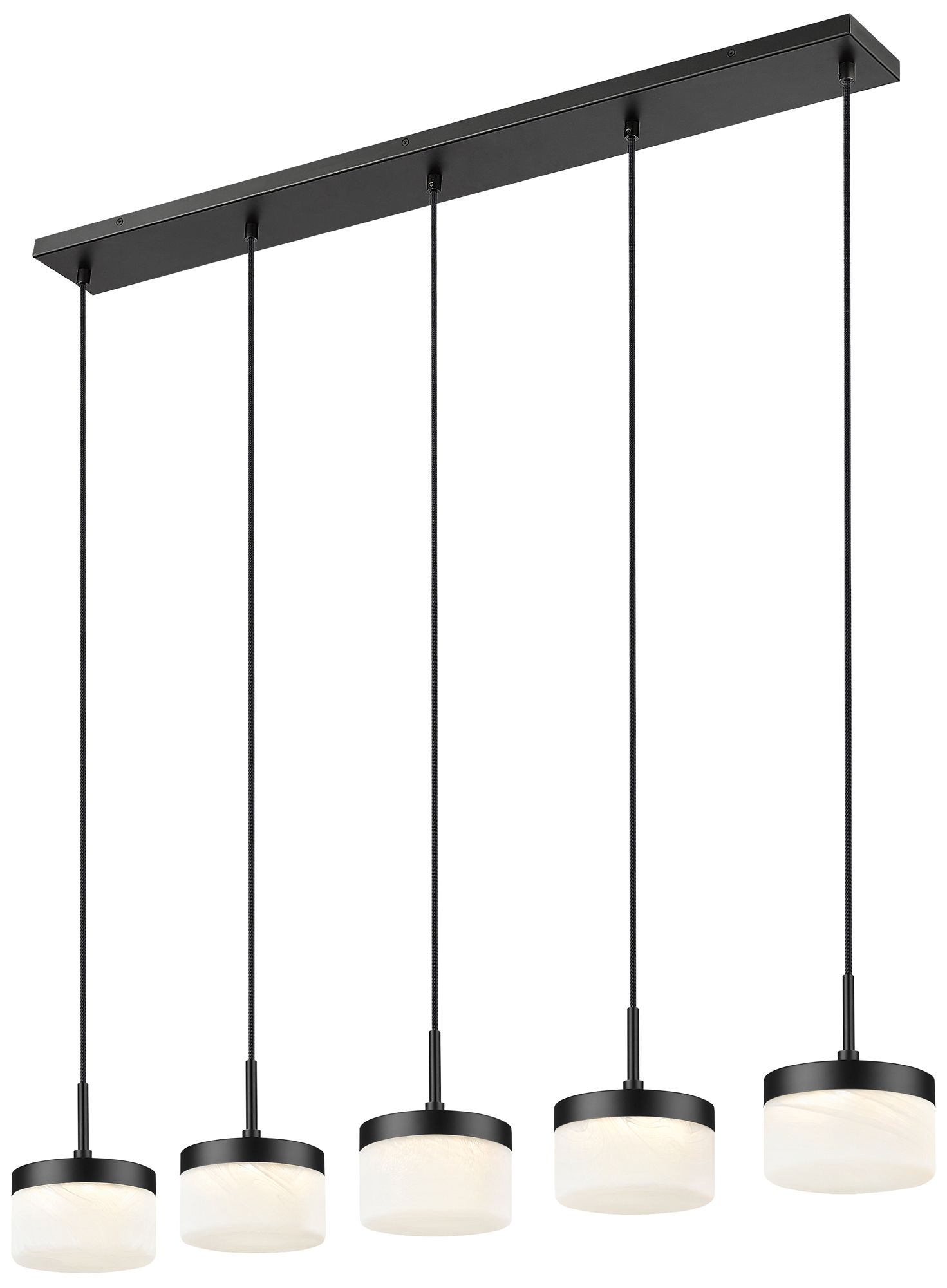 Image 5 Renaud by Z-Lite 46 inch Matte Black 5 Light Linear Chandelier more views