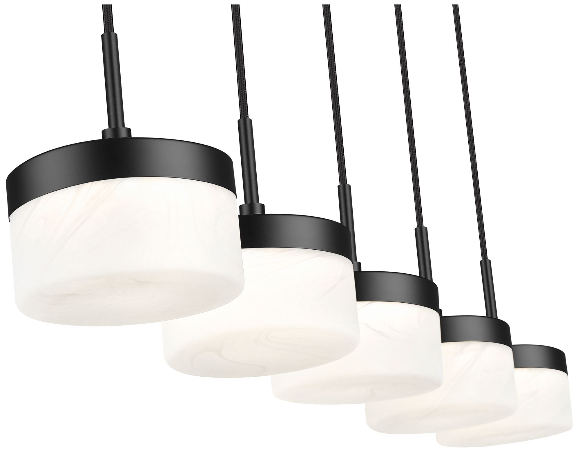 Image 6 Renaud by Z-Lite 46 inch Matte Black 5 Light Linear Chandelier more views