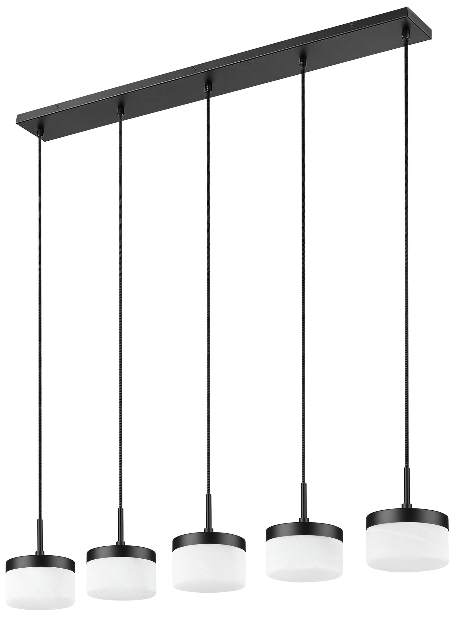 Image 7 Renaud by Z-Lite 46 inch Matte Black 5 Light Linear Chandelier more views