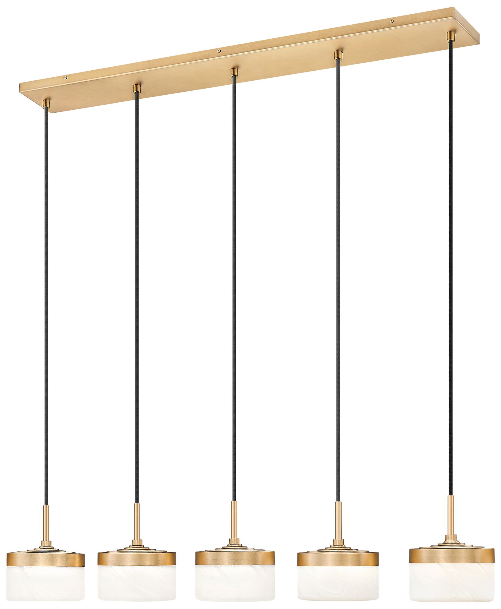 Renaud by Z-Lite 46 inch Modern Gold 5 Light Linear Chandelier