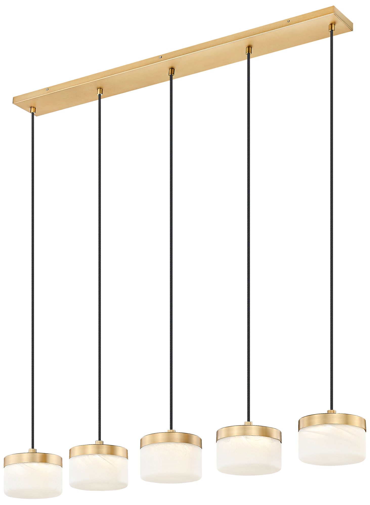 Image 5 Renaud by Z-Lite 46 inch Modern Gold 5 Light Linear Chandelier more views