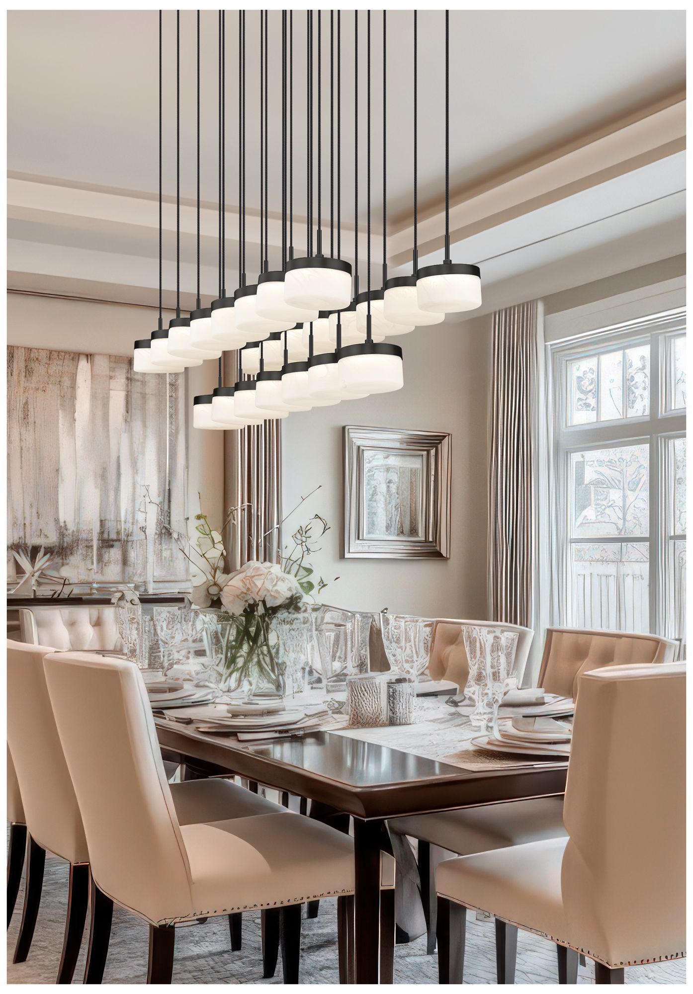 Image 3 Renaud by Z-Lite 58.75 inch Matte Black 23 Light Linear Chandelier more views
