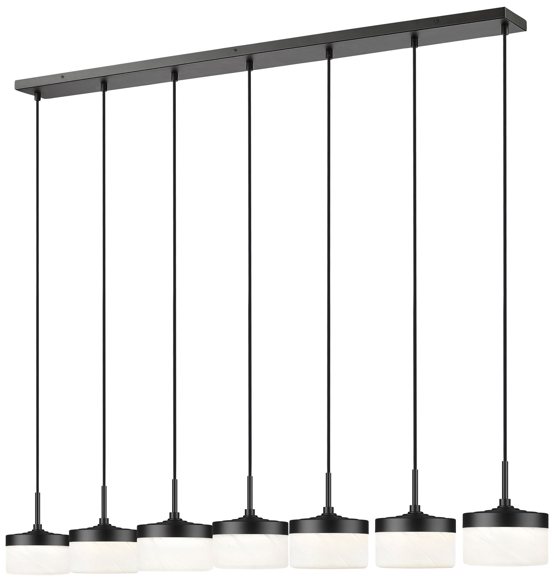 Renaud by Z-Lite 58.75 inch Matte Black 7 Light Linear Chandelier