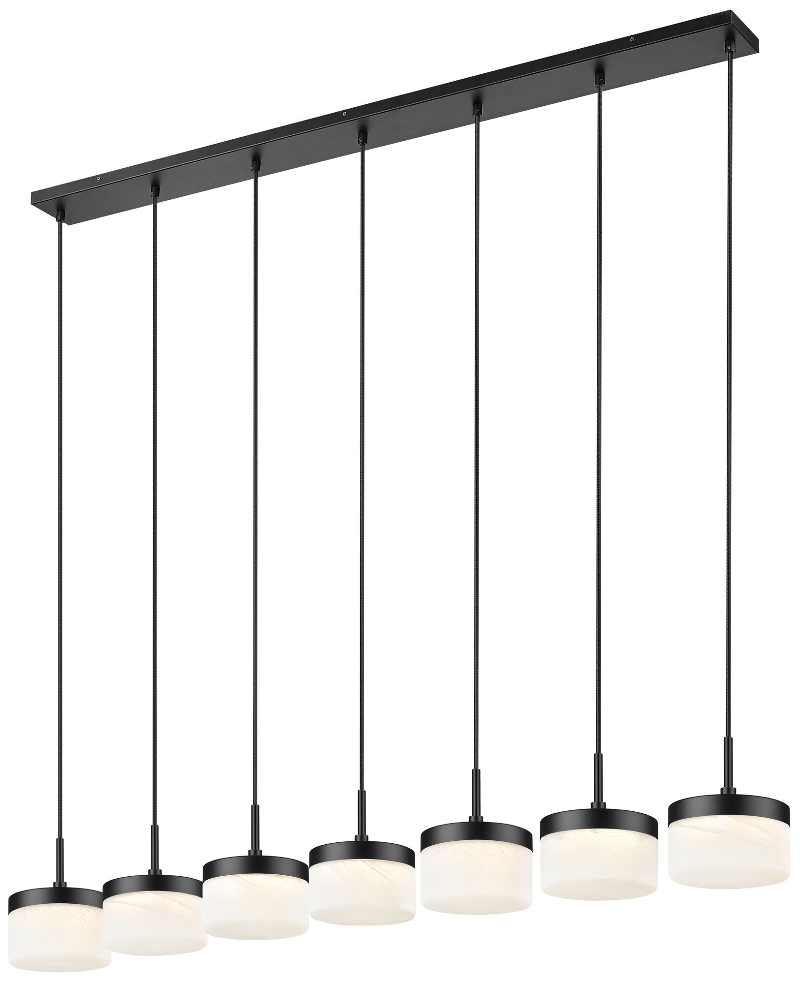Image 5 Renaud by Z-Lite 58.75 inch Matte Black 7 Light Linear Chandelier more views